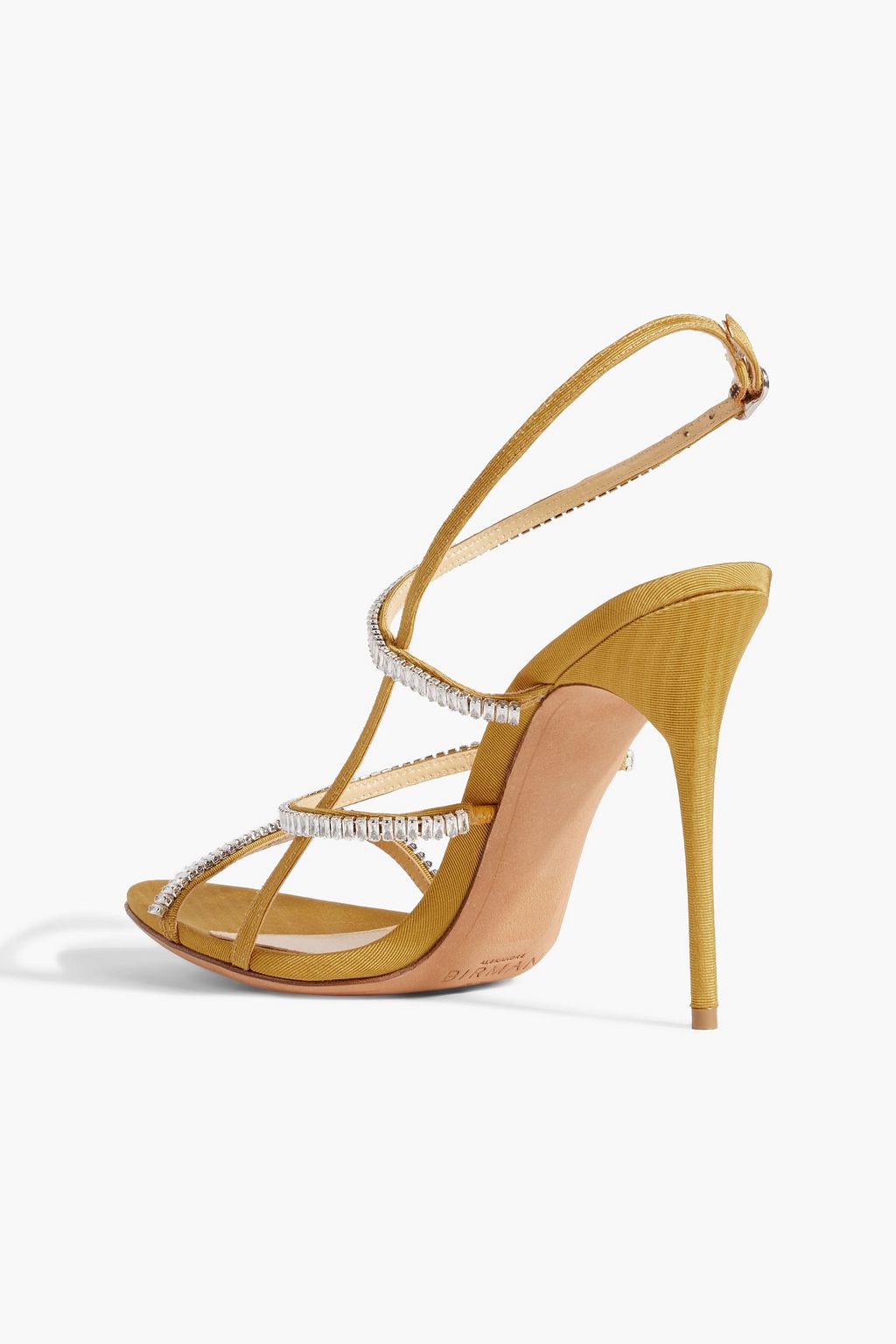 ALEXANDRE BIRMAN Sally 100 crystal-embellished faille slingback sandals