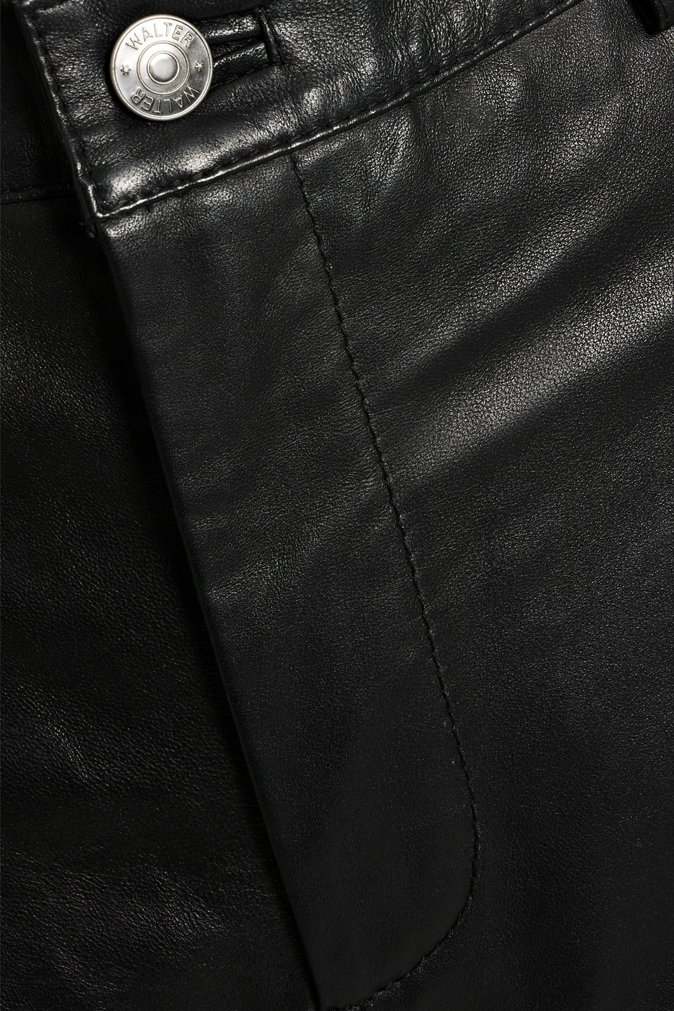 WALTER BAKER VENICE CROPPED LEATHER WIDE-LEG PANTS