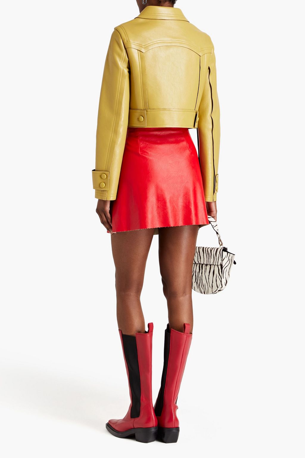 STAND STUDIO Cropped faux leather jacket