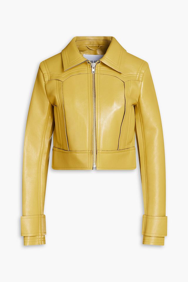 Quatro cropped faux leather jacket