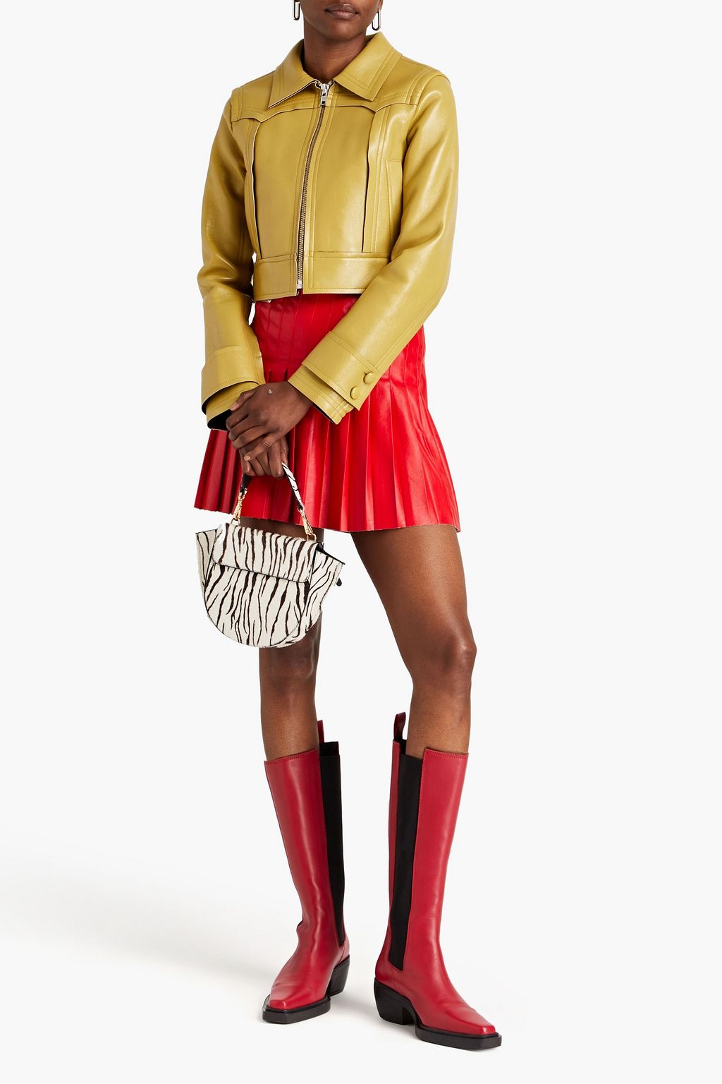 STAND STUDIO Cropped faux leather jacket