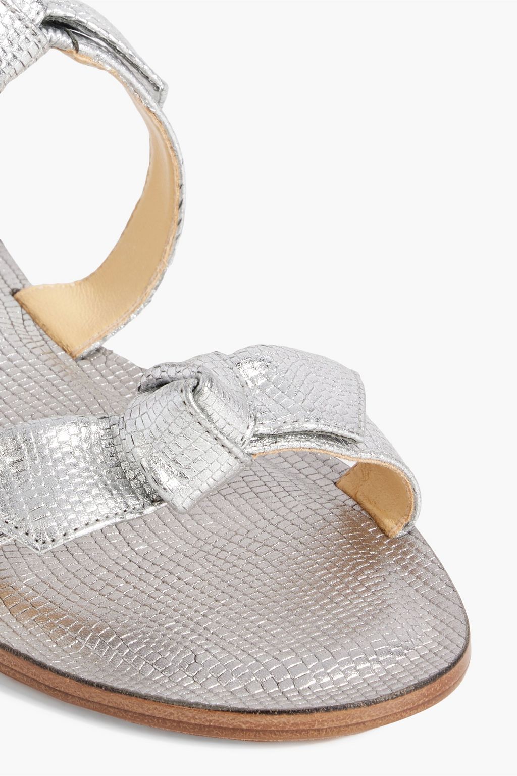 ALEXANDRE BIRMAN Knotted metallic textured-leather sandals