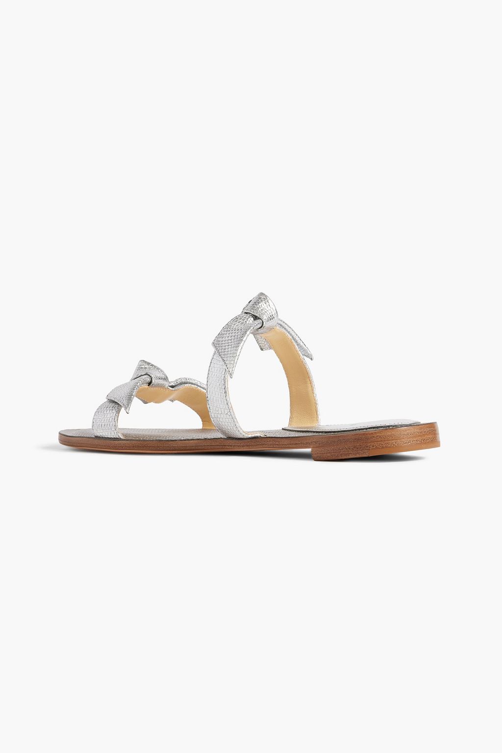 ALEXANDRE BIRMAN Knotted metallic textured-leather sandals