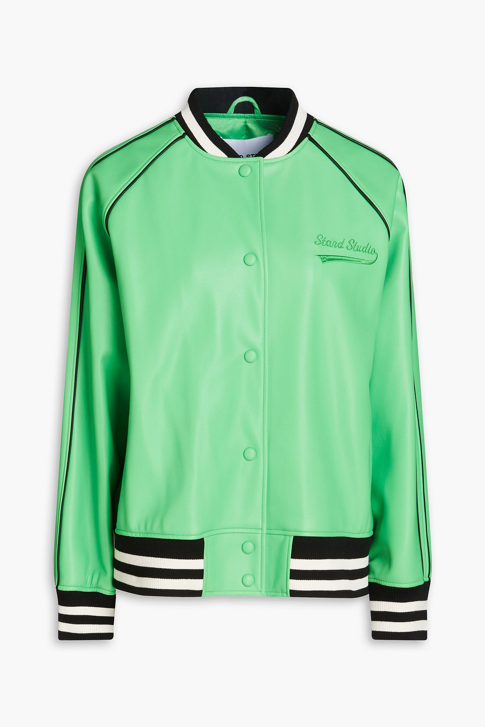 Stand Studio Eloise Bomberjacke Aus Kunstleder In Green