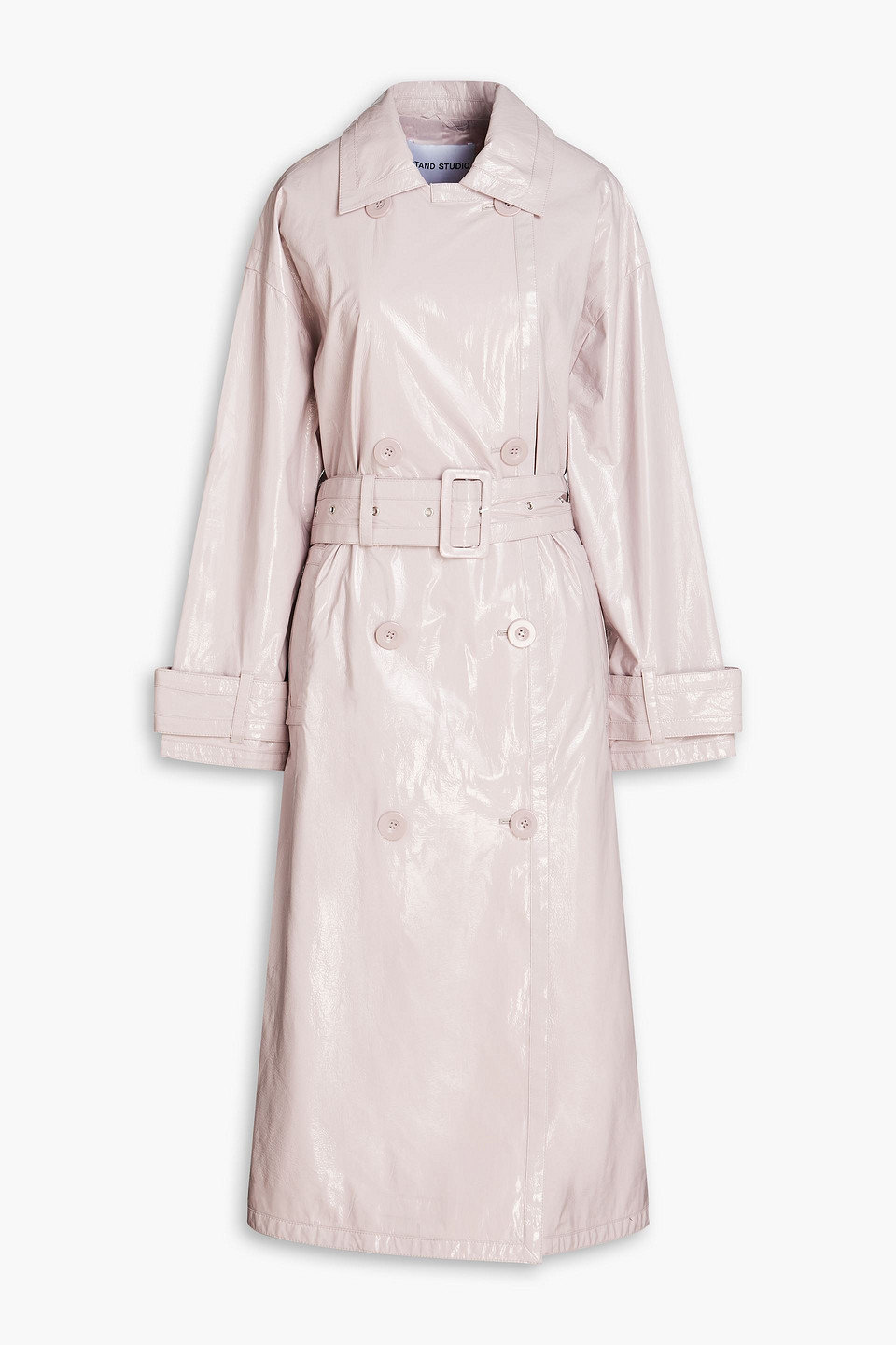 STAND STUDIO KATHARINA FAUX PATENT-LEATHER TRENCH COAT