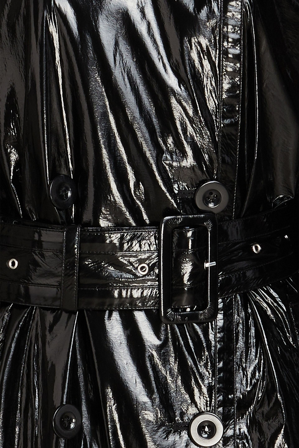 STAND STUDIO KATHARINA FAUX PATENT-LEATHER TRENCH COAT