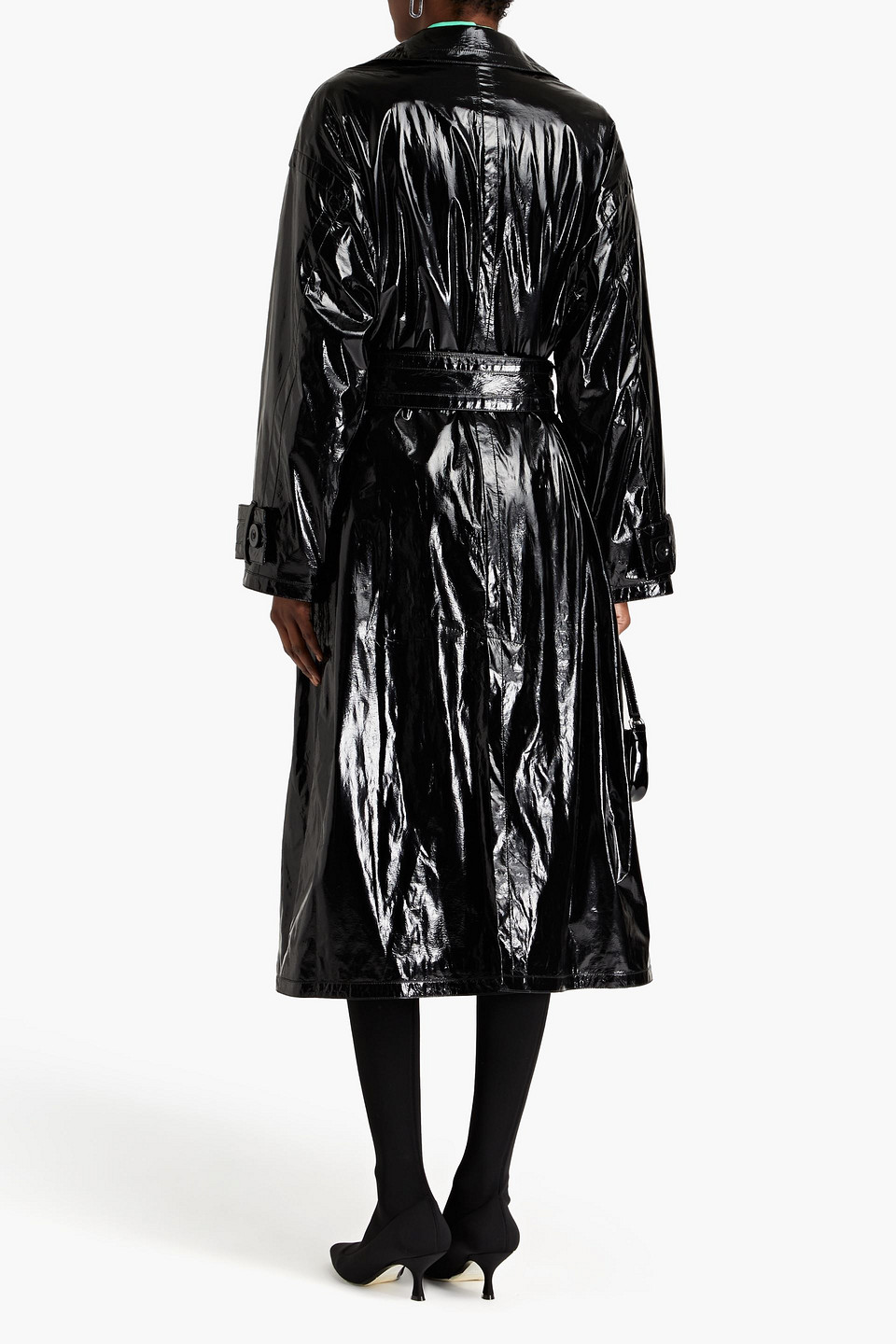 STAND STUDIO KATHARINA FAUX PATENT-LEATHER TRENCH COAT