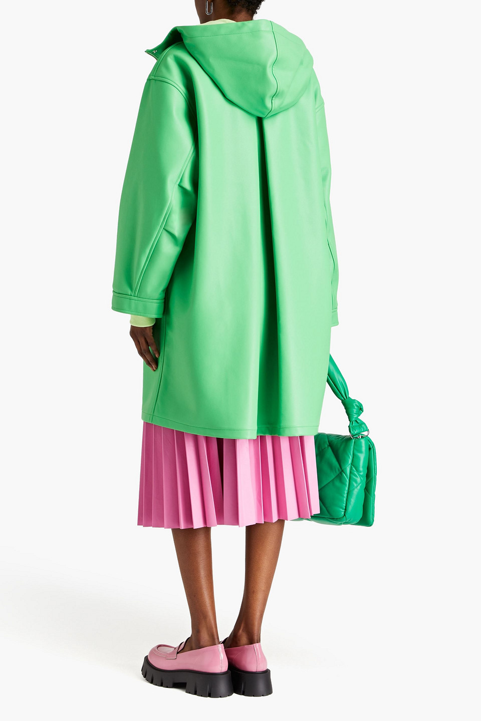 STAND STUDIO ANNALEN FAUX LEATHER HOODED PARKA