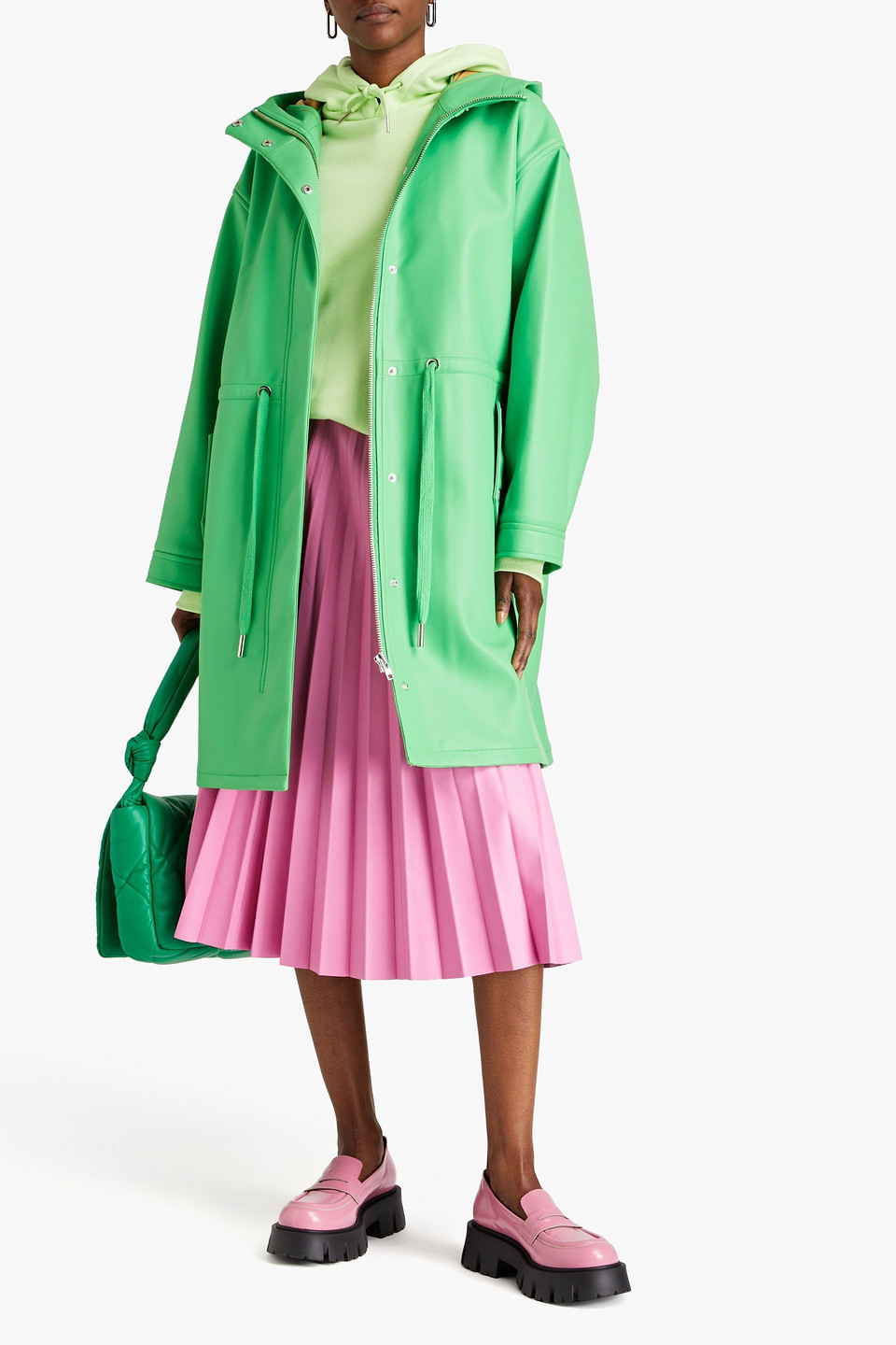 STAND STUDIO ANNALEN FAUX LEATHER HOODED PARKA