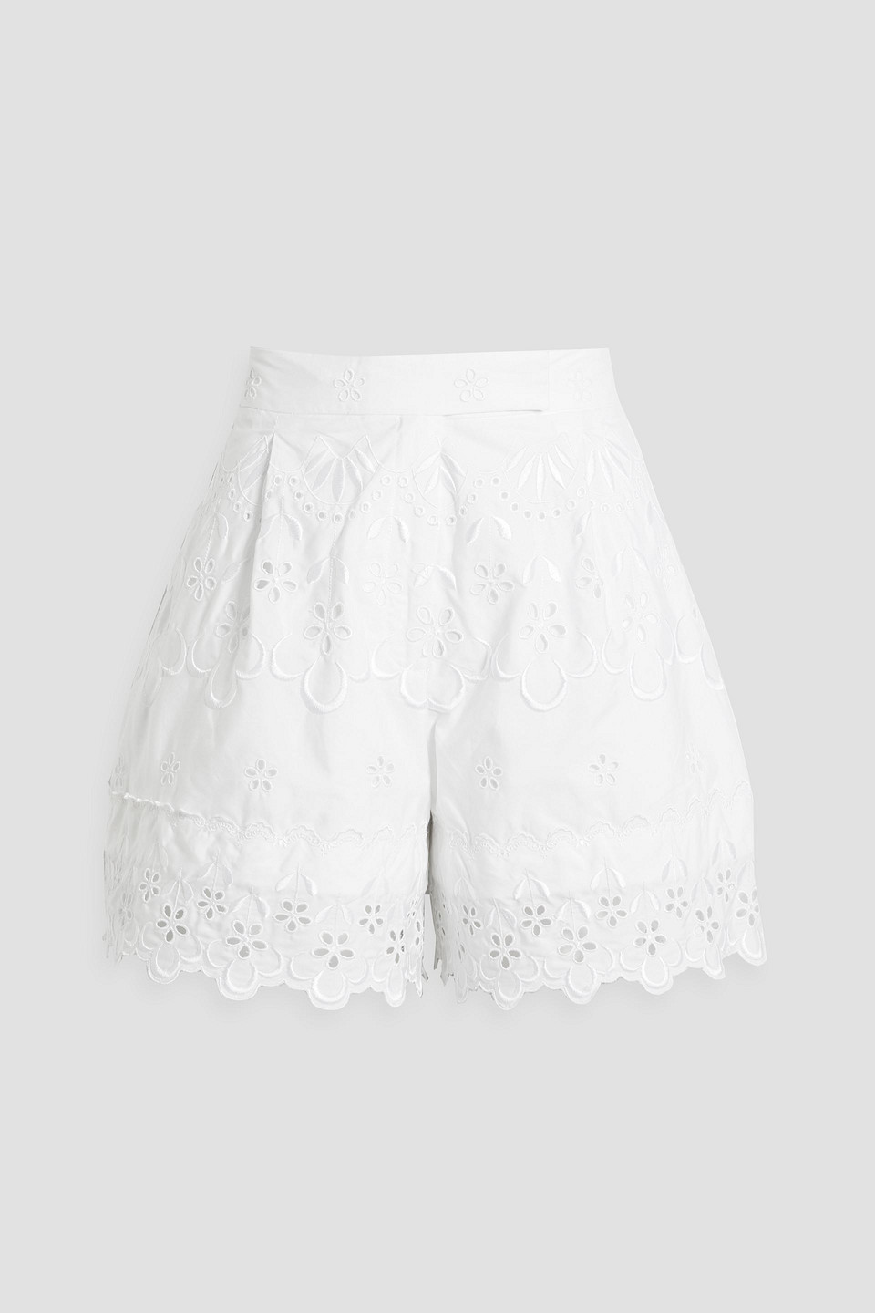 Shop Simone Rocha Scalloped Broderie Anglaise Cotton Shorts In White