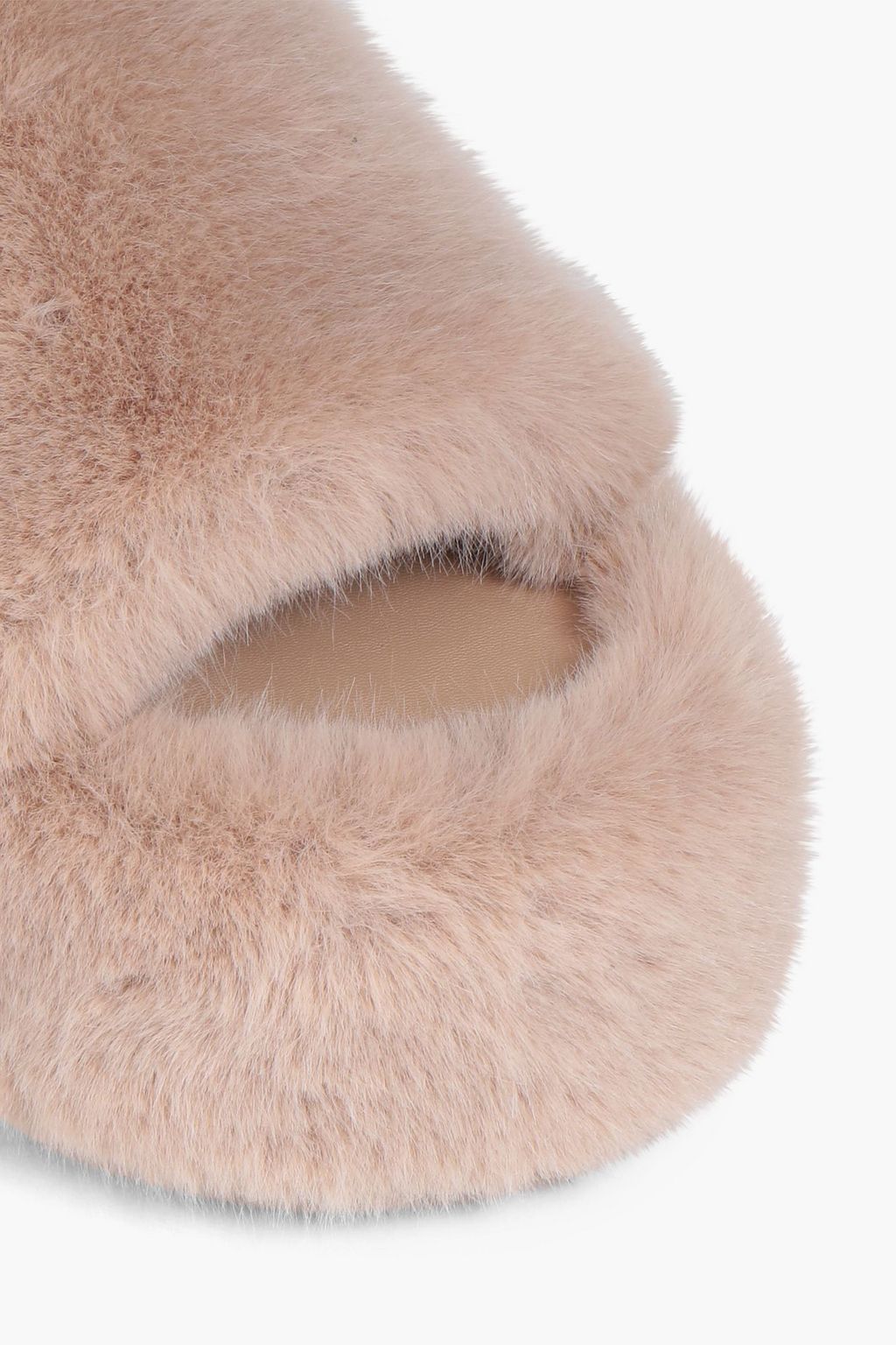 STAND STUDIO Faux fur platform slides