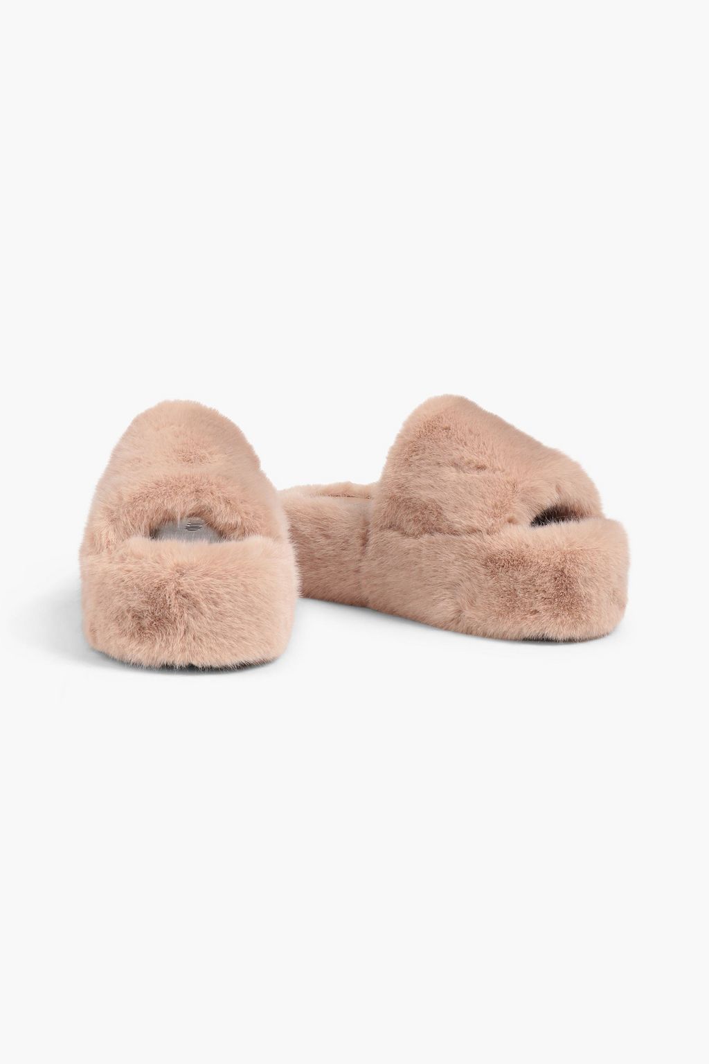 STAND STUDIO Faux fur platform slides