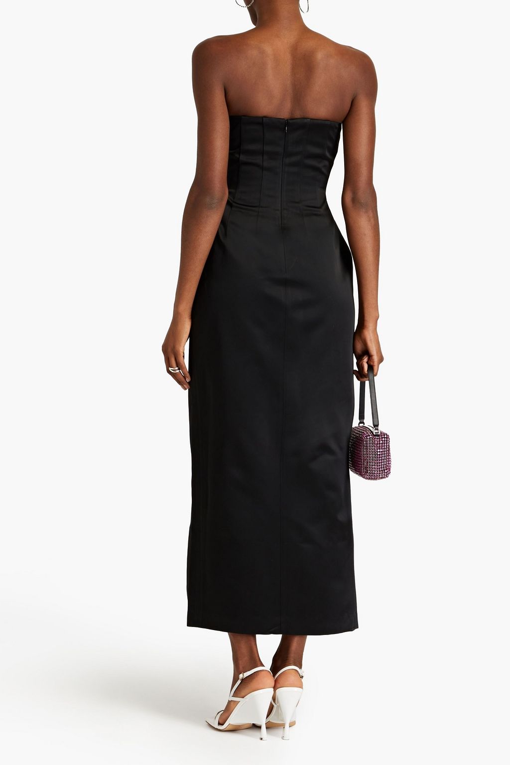 SARA BATTAGLIA Strapless duchesse satin maxi dress