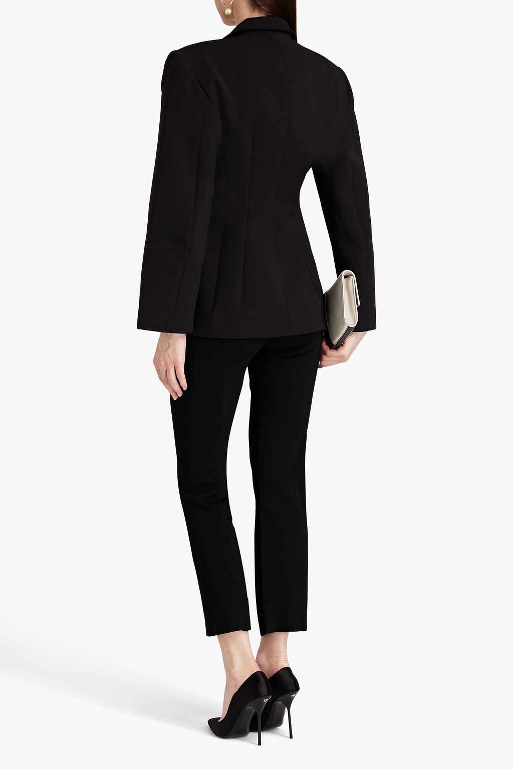 SARA BATTAGLIA Double-breasted crepe de chine blazer