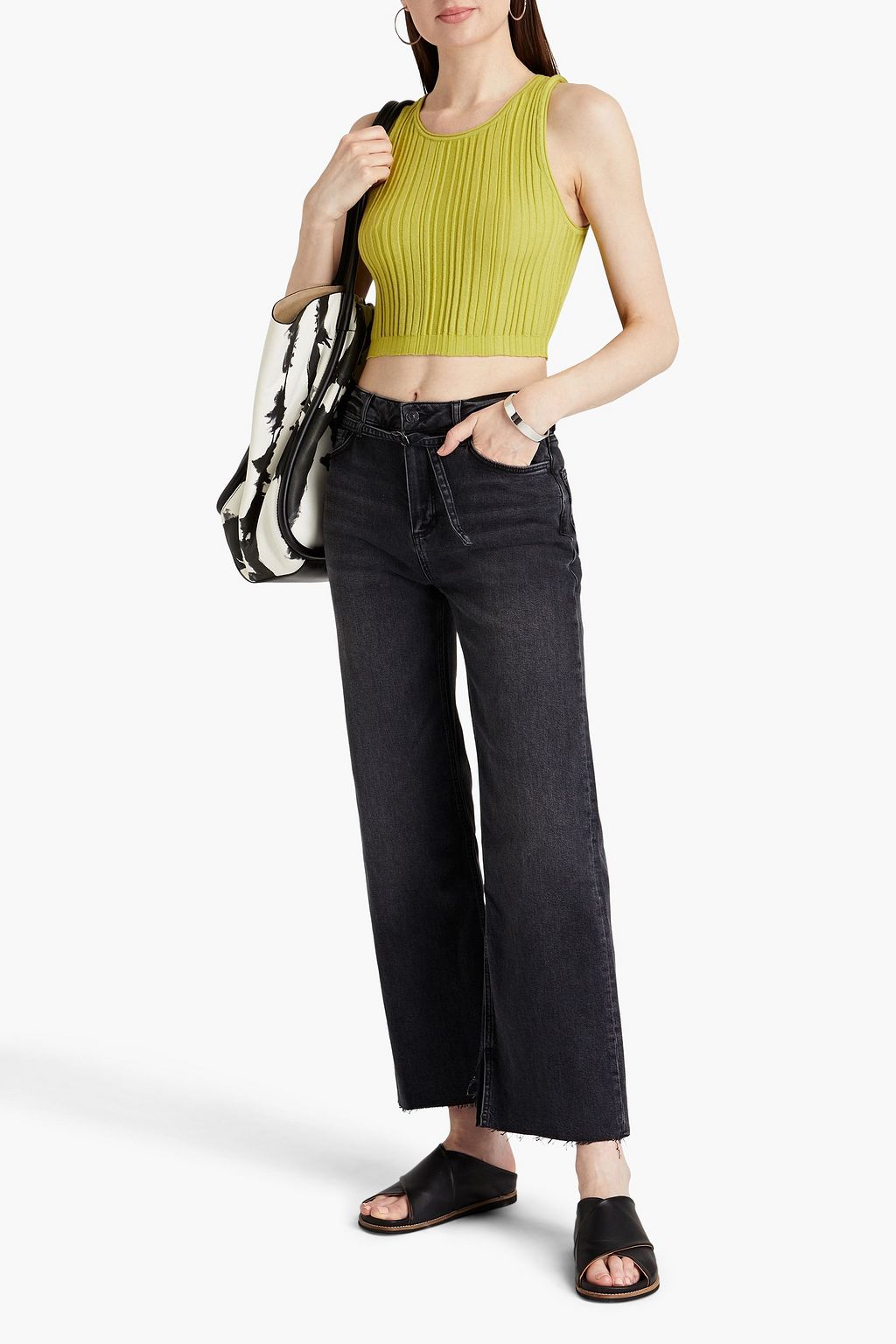 PAIGE Faded mid-rise bootcut jeans