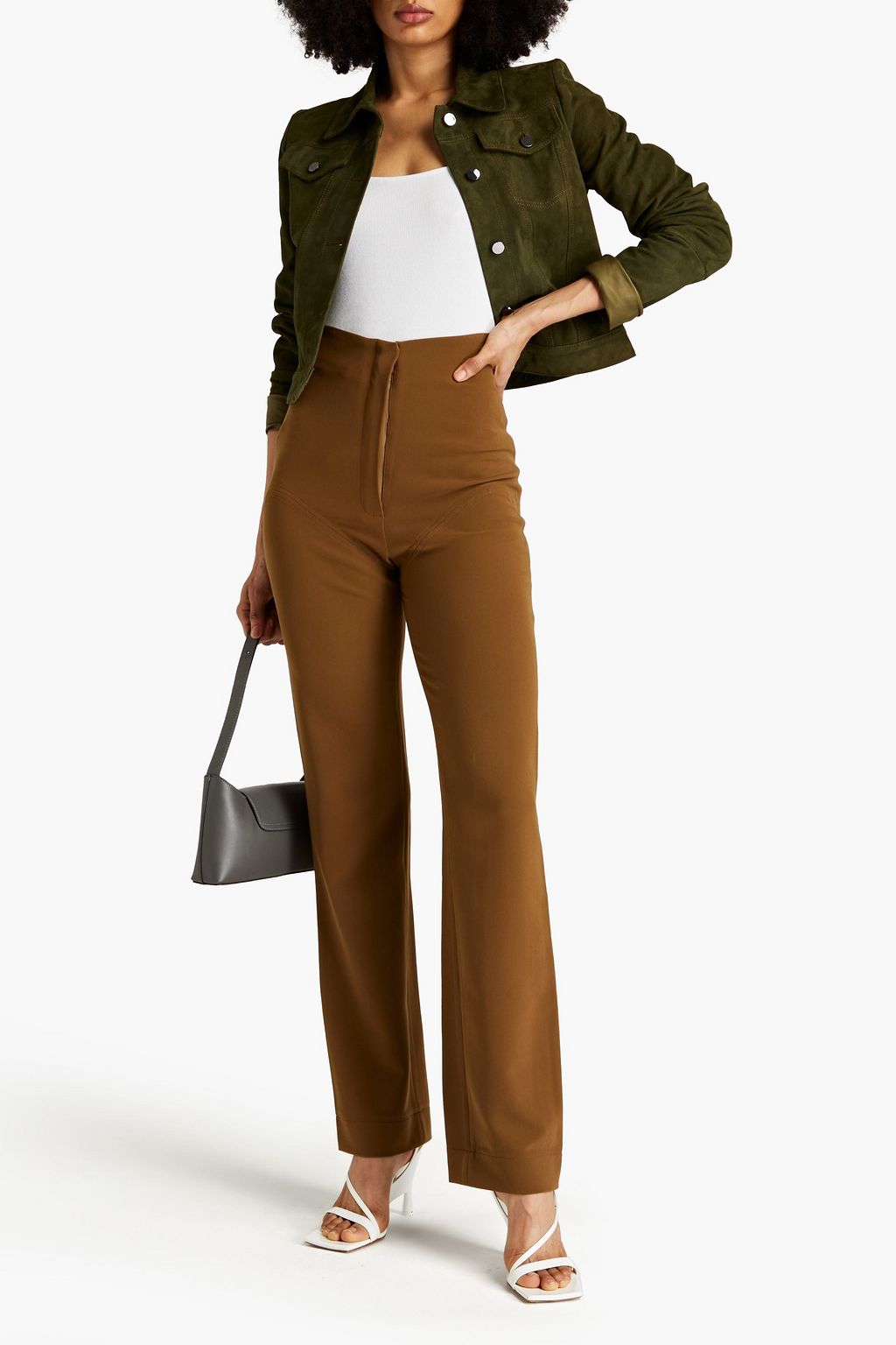 PARIS GEORGIA Hose mit geradem Bein aus Stretch-Crêpe