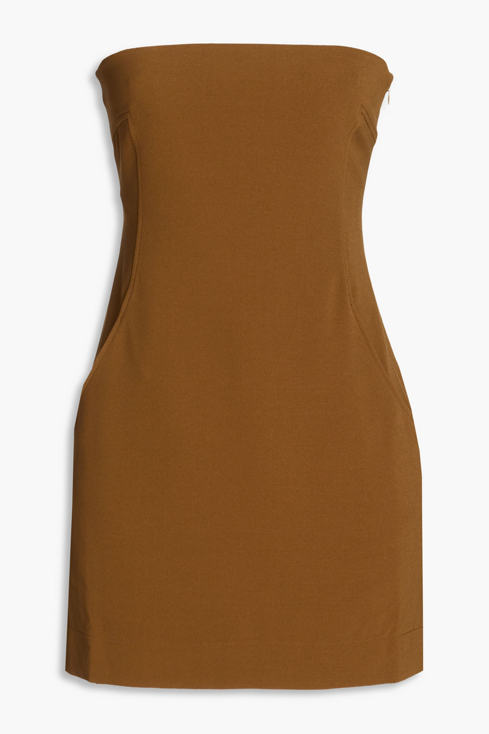 Paris Georgia Audrey Strapless Stretch-crepe Mini Dress In Army Green