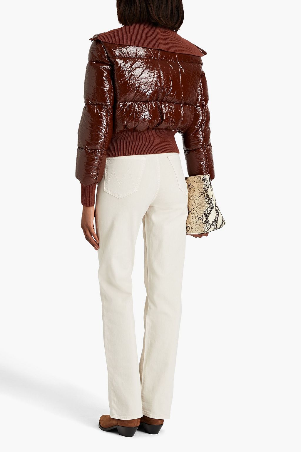 ZIMMERMANN Quilted faux patent-leather down jacket | Sale up to 70% off ...