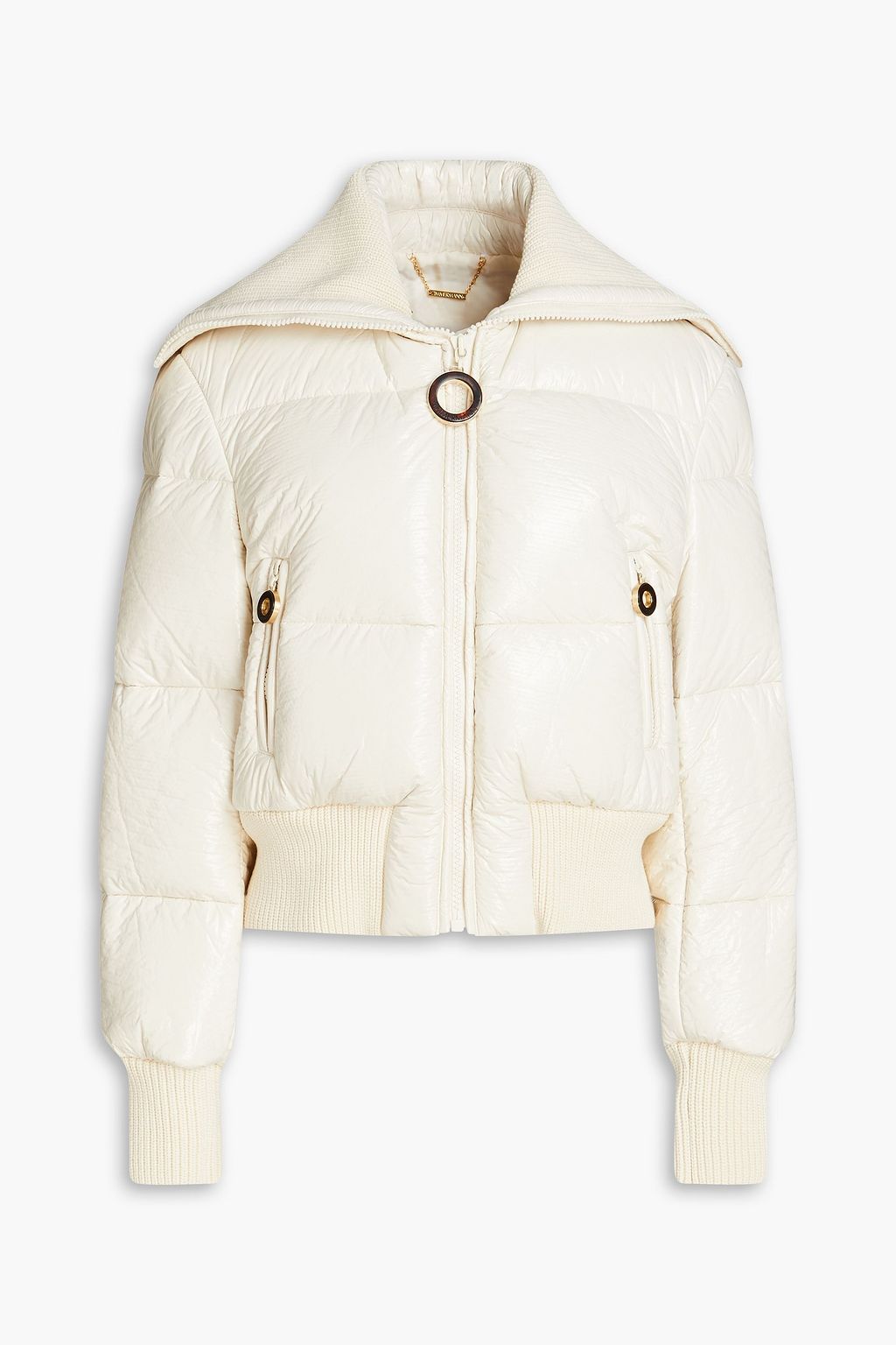 ZIMMERMANN Quilted faux patent-leather down jacket | Sale up to 70% off ...