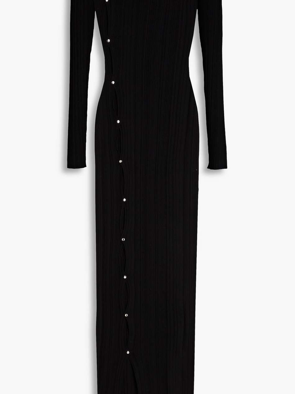 lola cutout studded ribbed-knit maxi dress