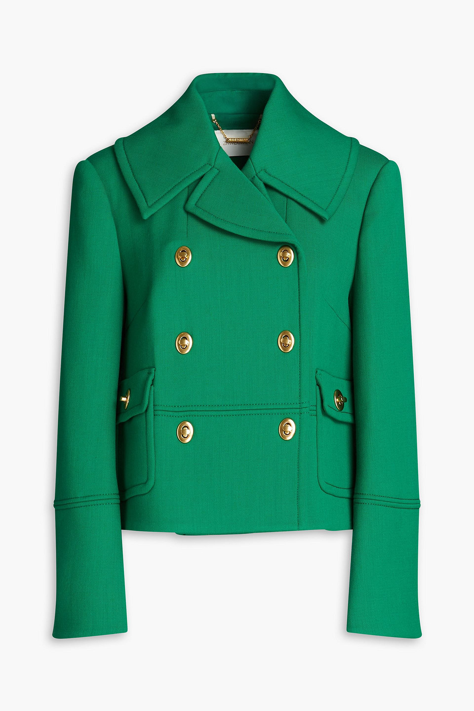 Zimmermann Double-breasted Twill Jacket In Green