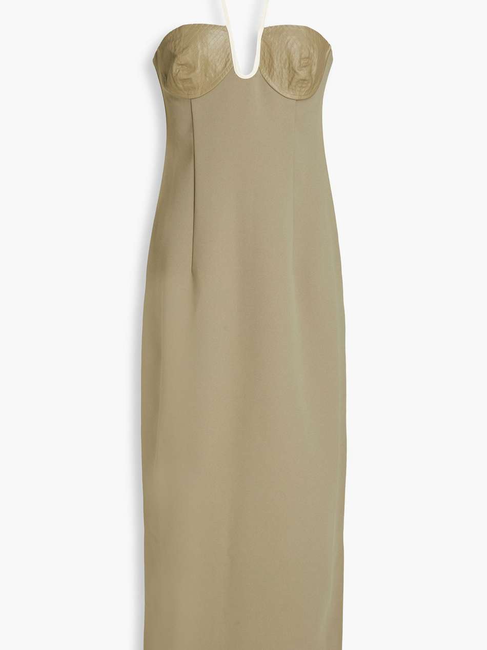 nassia crepe halterneck midi dress