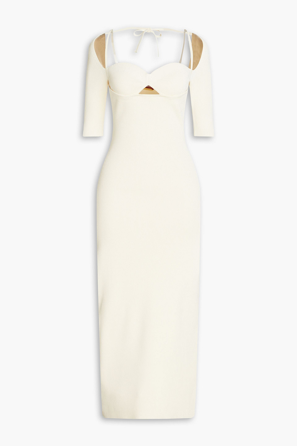 Altuzarra Midikleid Aus Rippstrick Mit Cut-outs In Ivory