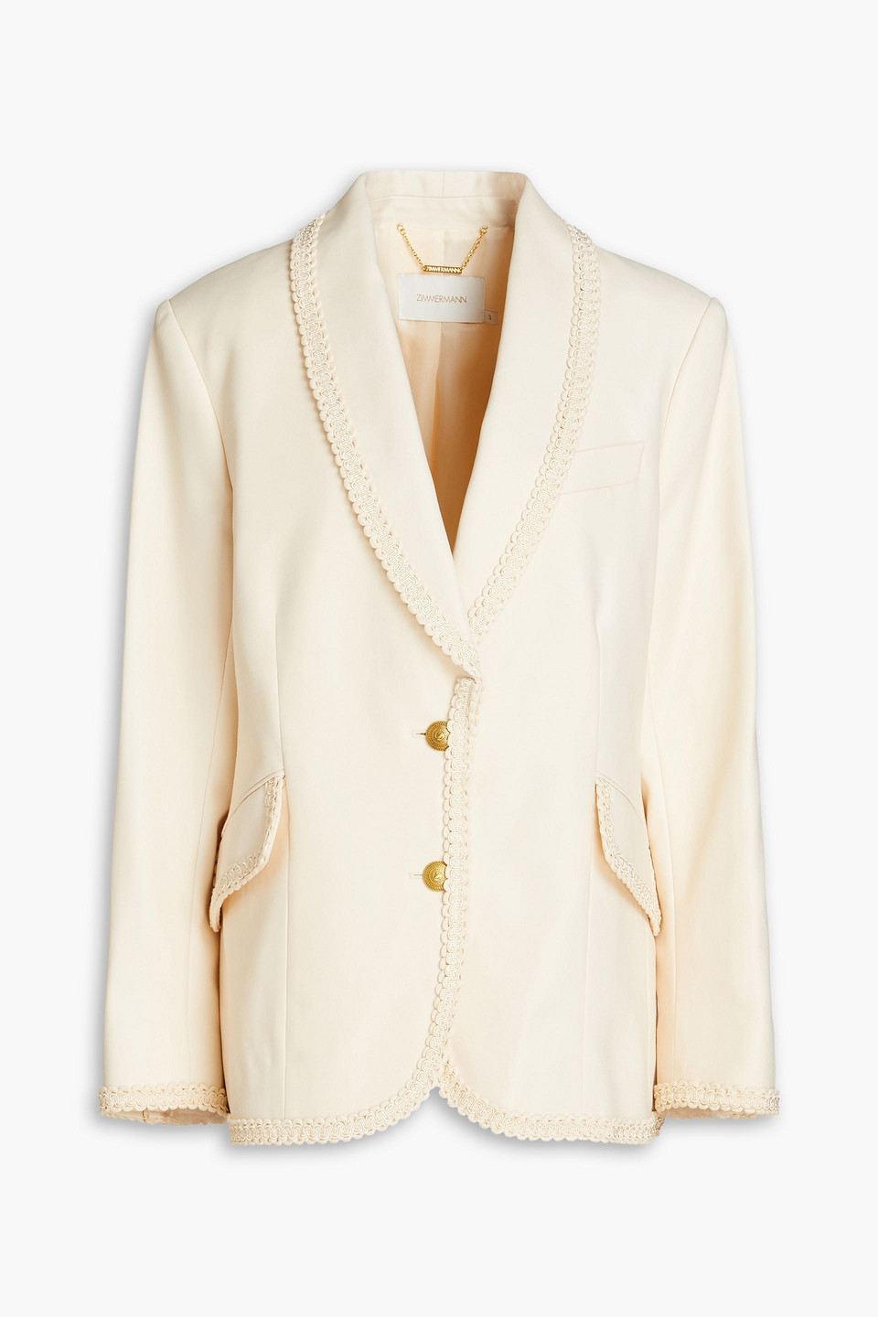 Zimmermann Cotton-blend Blazer In Ecru