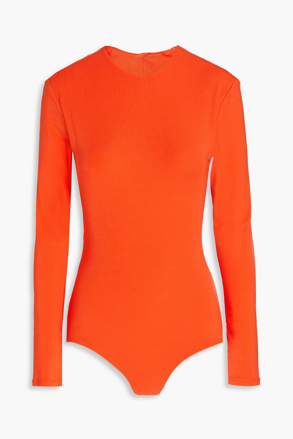 Shop Paris Georgia Open-back Stretch-tencel™ Jersey Bodysuit In Orange