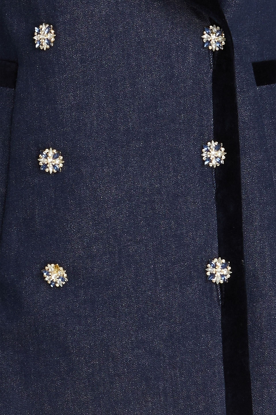 ZIMMERMANN DOUBLE-BREASTED EMBELLISHED DENIM JACKET 