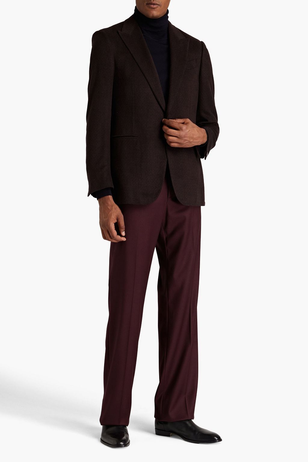 ZEGNA 브러쉬드 실크 펠트 블레이저