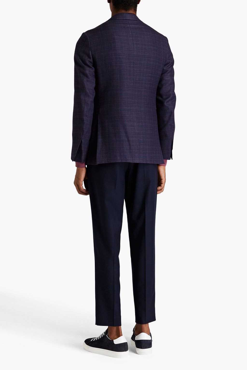 ZEGNA Checked cashmere, silk and hemp-blend tweed blazer