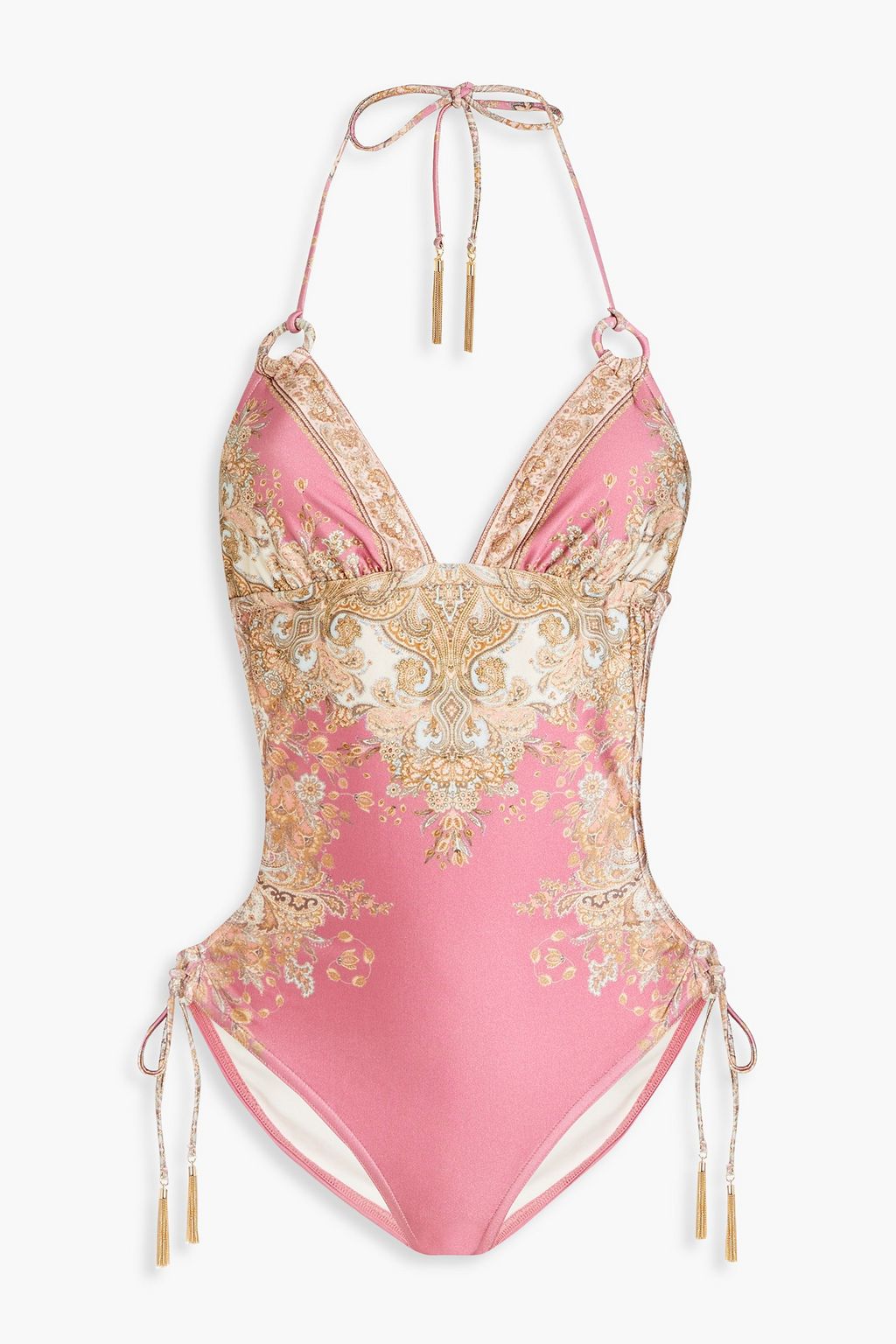 ZIMMERMANN Paisley print halterneck swimsuit THE OUTNET