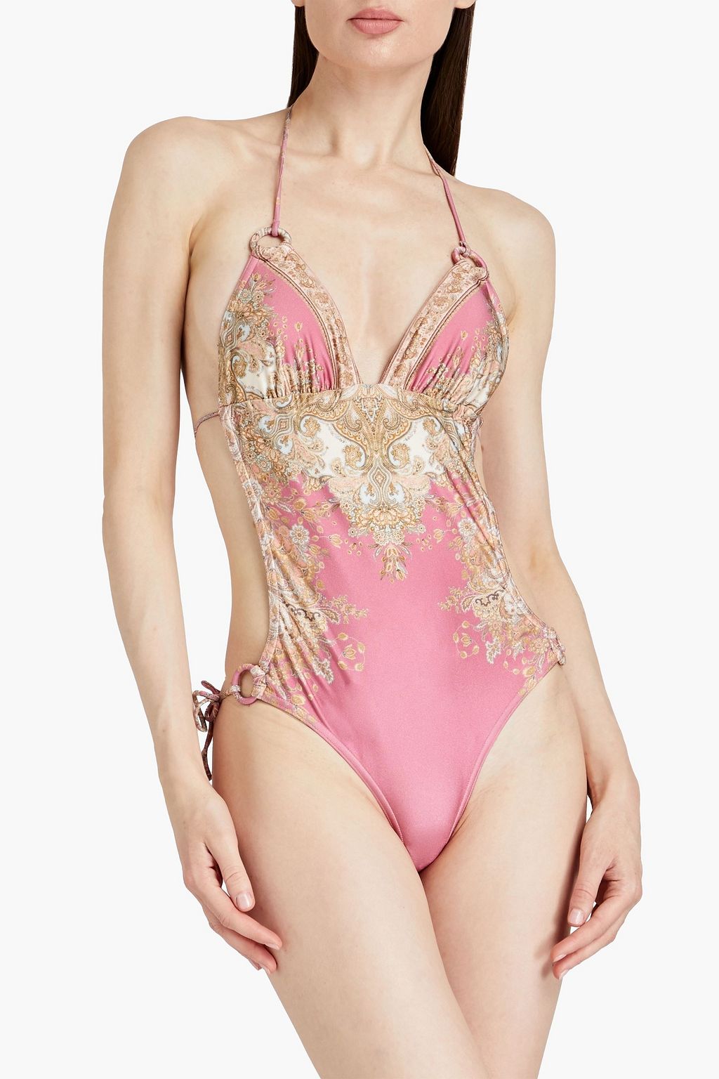 ZIMMERMANN Paisley-print halterneck swimsuit