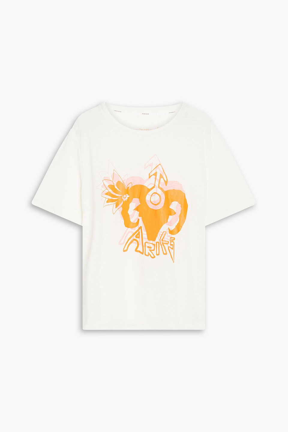 Zimmermann T-shirt Aus Leinen-jersey Mit Print In Marigold
