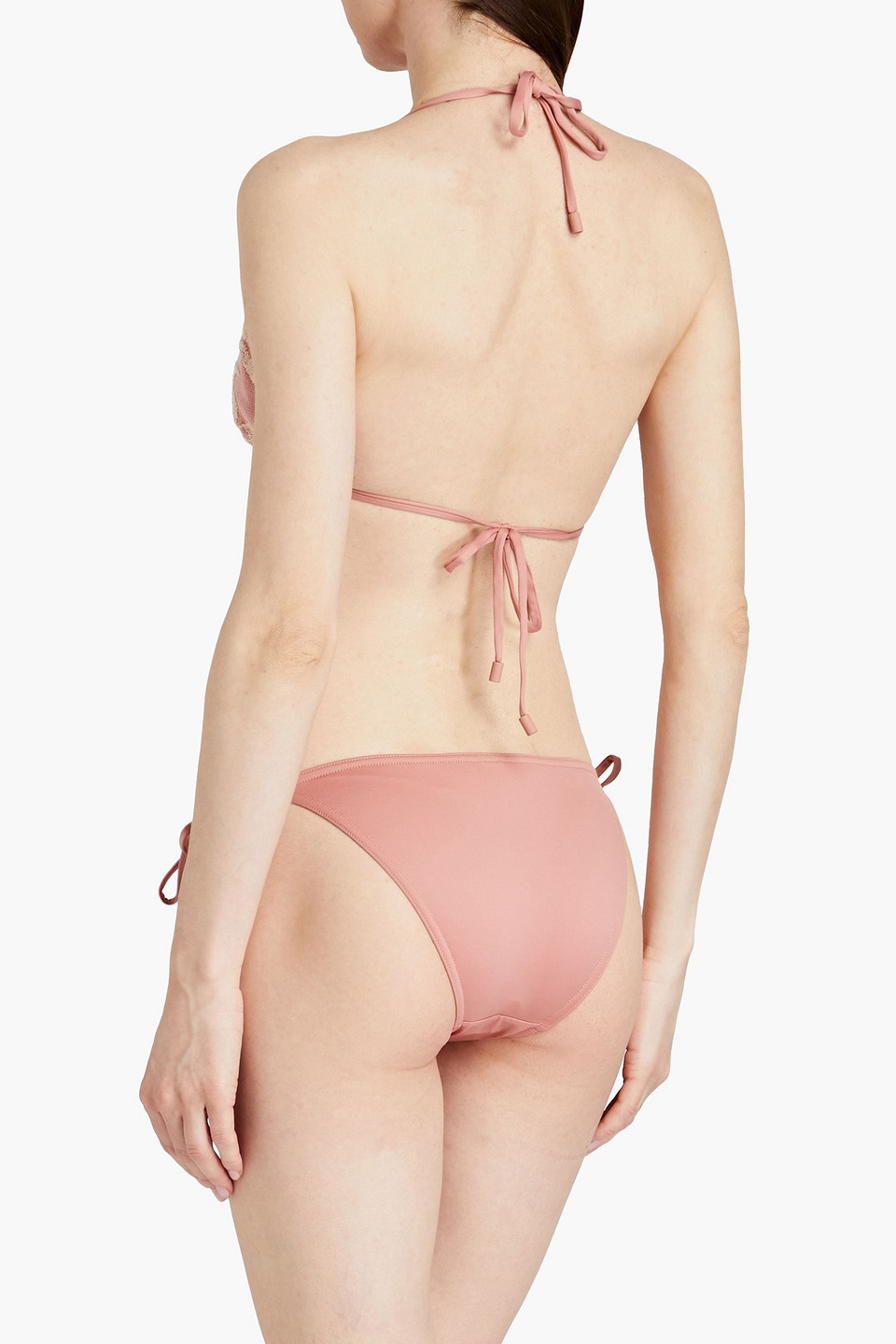 Zimmermann Printed Terry Halterneck Bikini In Blush
