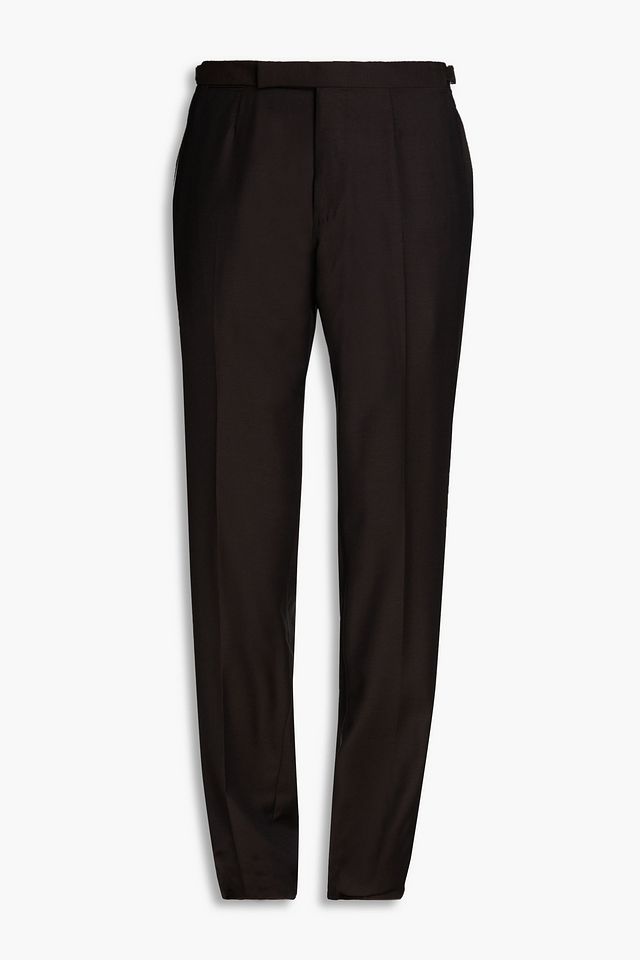 Wool and silk-blend pants