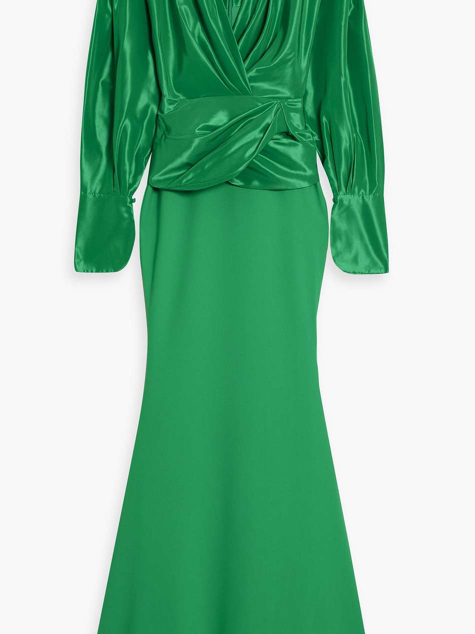 draped taffeta and crepe gown