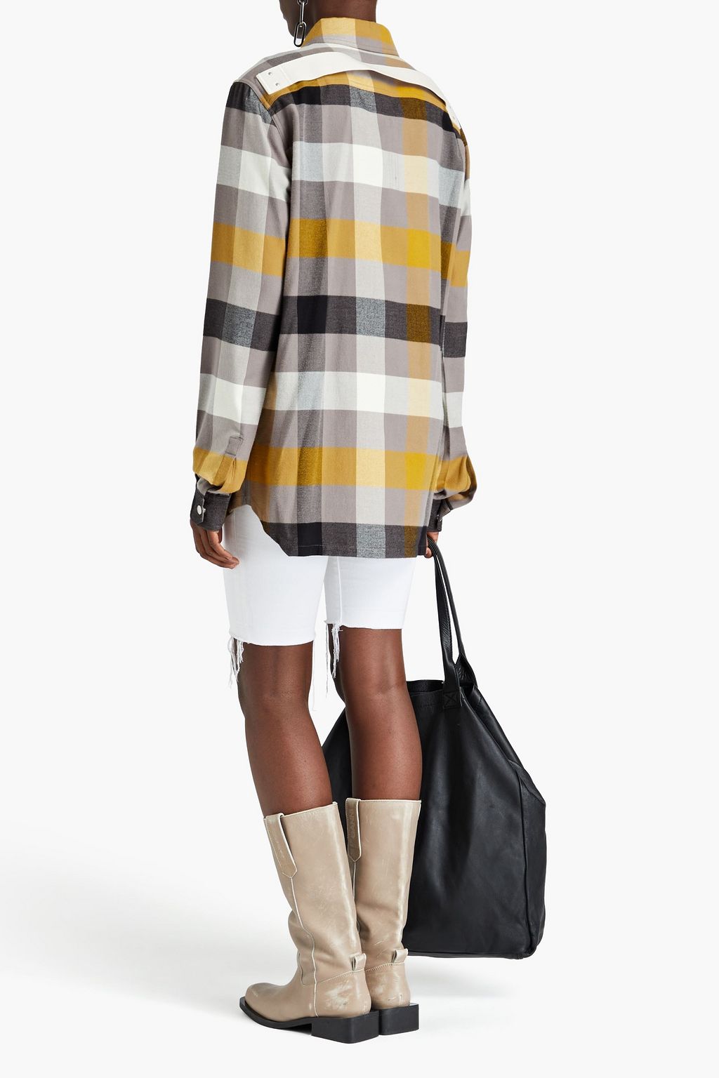 RICK OWENS 체크 코튼 플란넬 셔츠