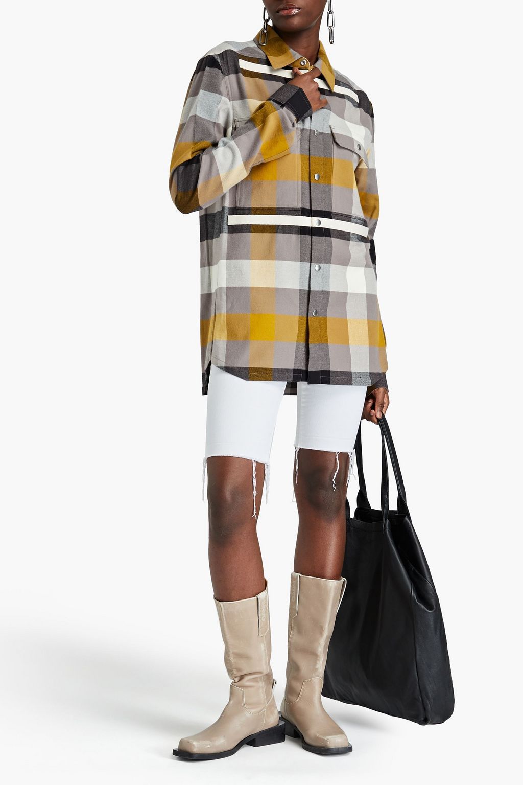 RICK OWENS 체크 코튼 플란넬 셔츠
