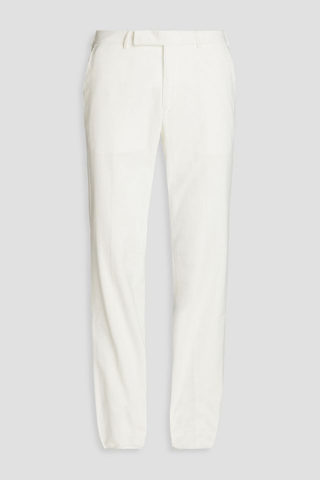 Cotton and cashmere-blend corduroy chinos