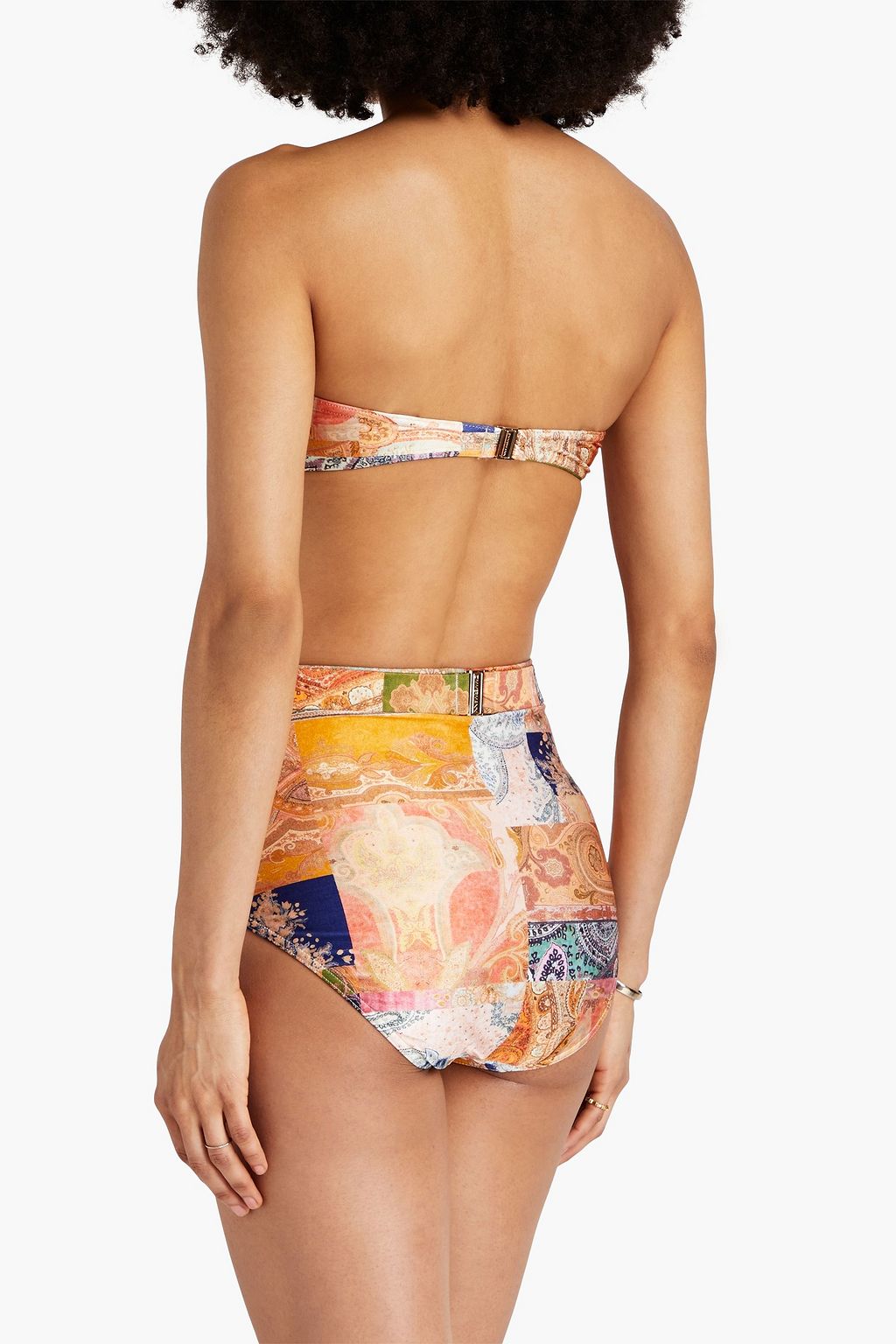 ZIMMERMANN Belted paisley-print high-rise bikini briefs