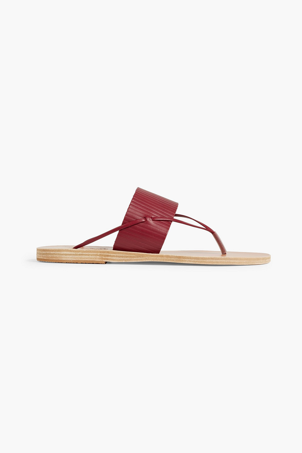 Ancient Greek Sandals Yni Ribbed Leather Sandals In Claret