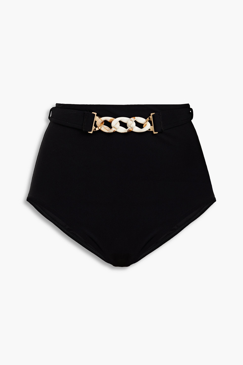 Zimmermann Chain-embellished High-rise Bikini Briefs In Black