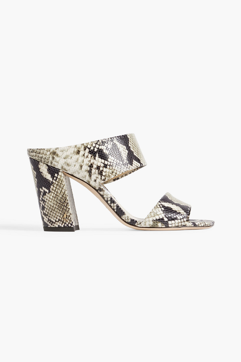 Jimmy Choo Matty 85 Snake-effect Leather Mules In Animal Print