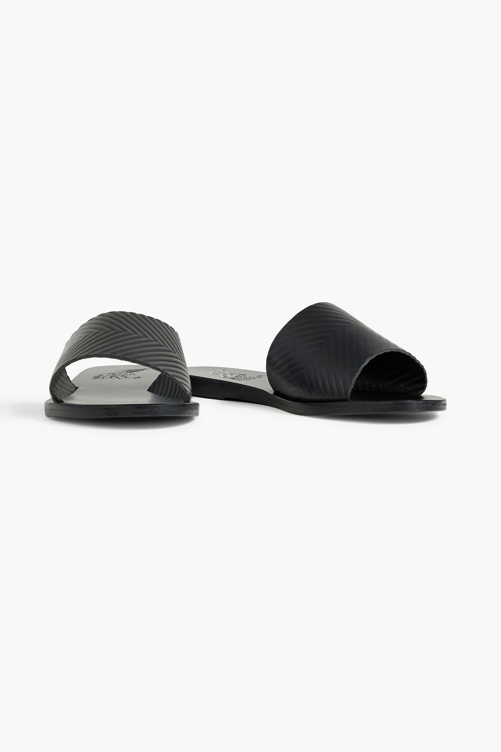 ANCIENT GREEK SANDALS Doukani embossed leather slides
