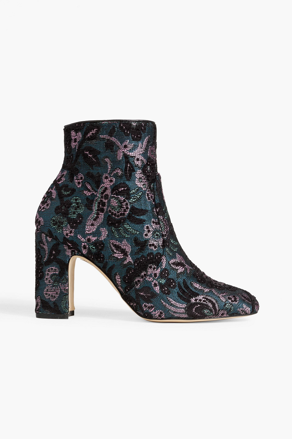 Stuart Weitzman Nell 85 Jacquard Ankle Boots In Storm Blue