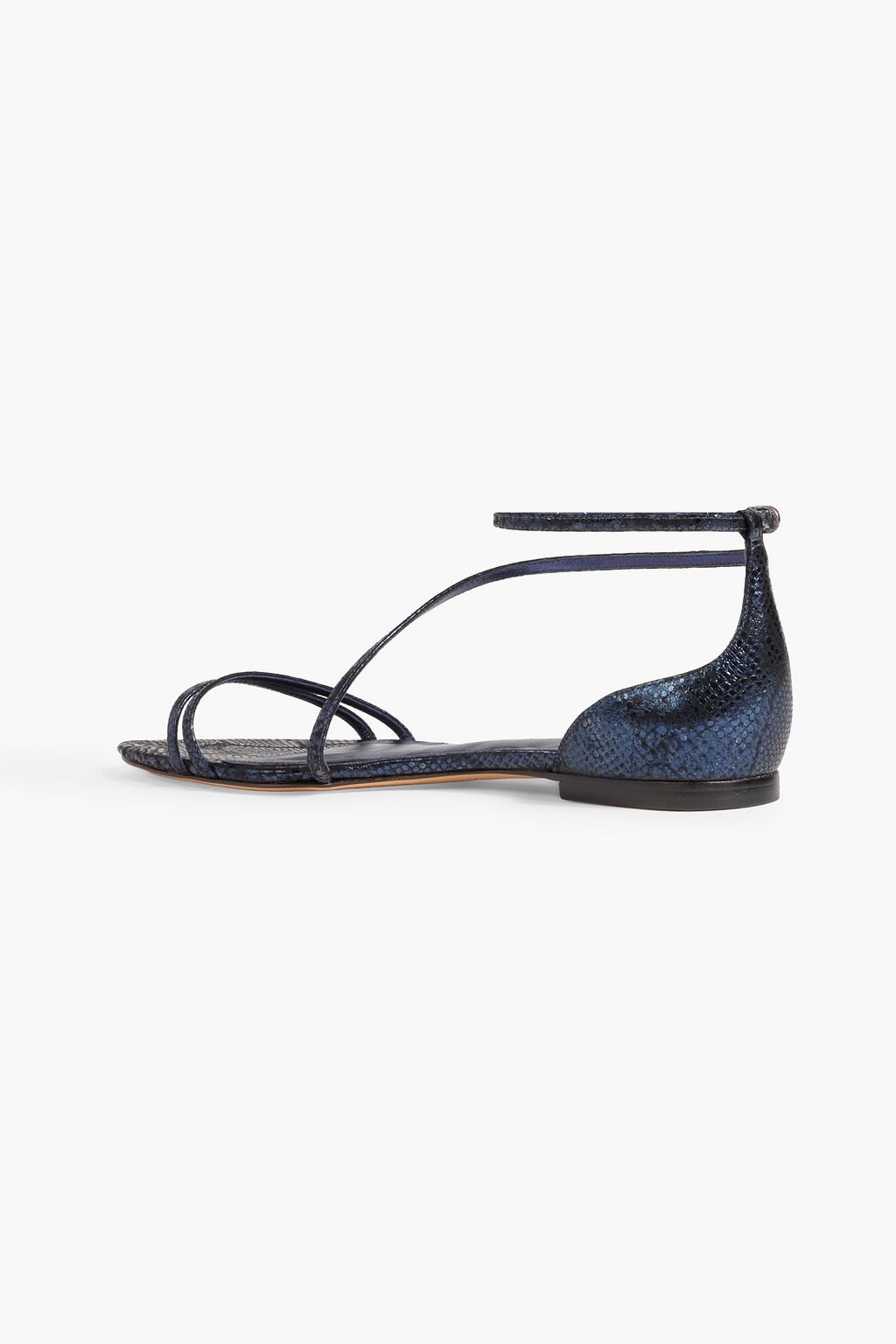ALEXANDRE BIRMAN Demi metallic snake-effect leather sandals