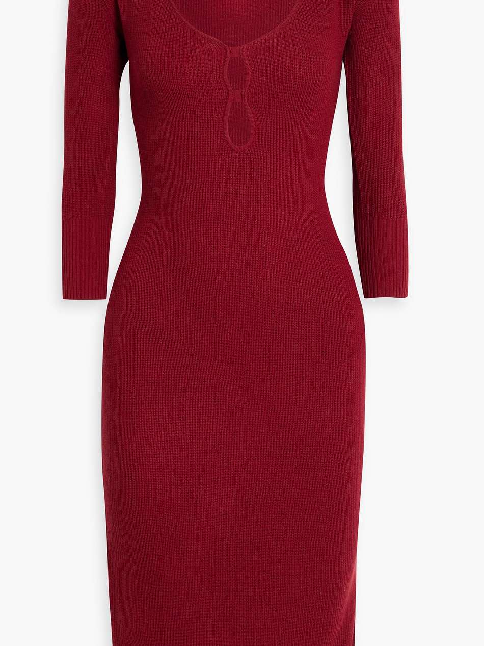 cutout ribbed-knit dress