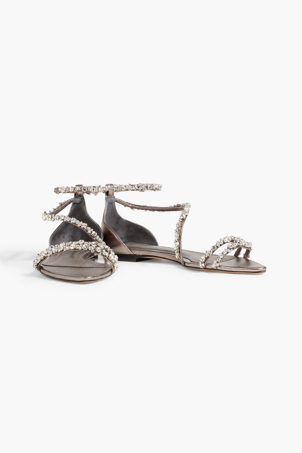 ALEXANDRE BIRMAN Crystal-embellished leather sandals
